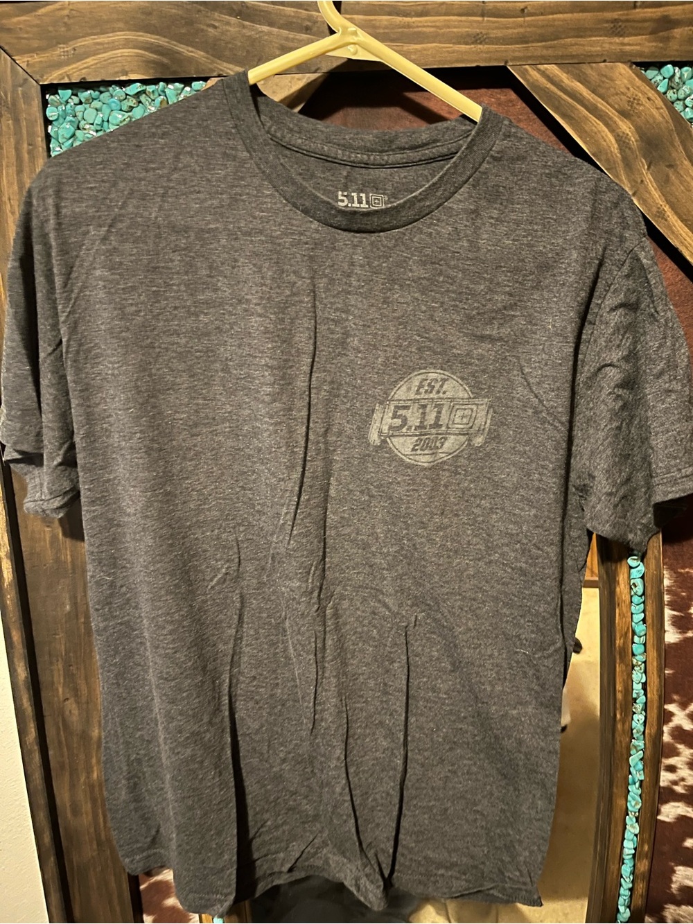 5.11 Tactical Men's Heather Charcoal Crew T-Shirt with Subtle Logo